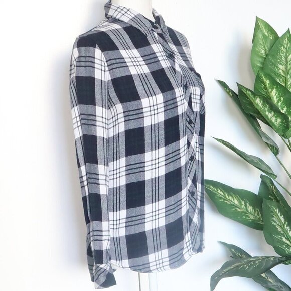 Rails Hunter Navy Blue White Forest Green Long Sleeve Flannel Button Down Shirt - Picture 4 of 10